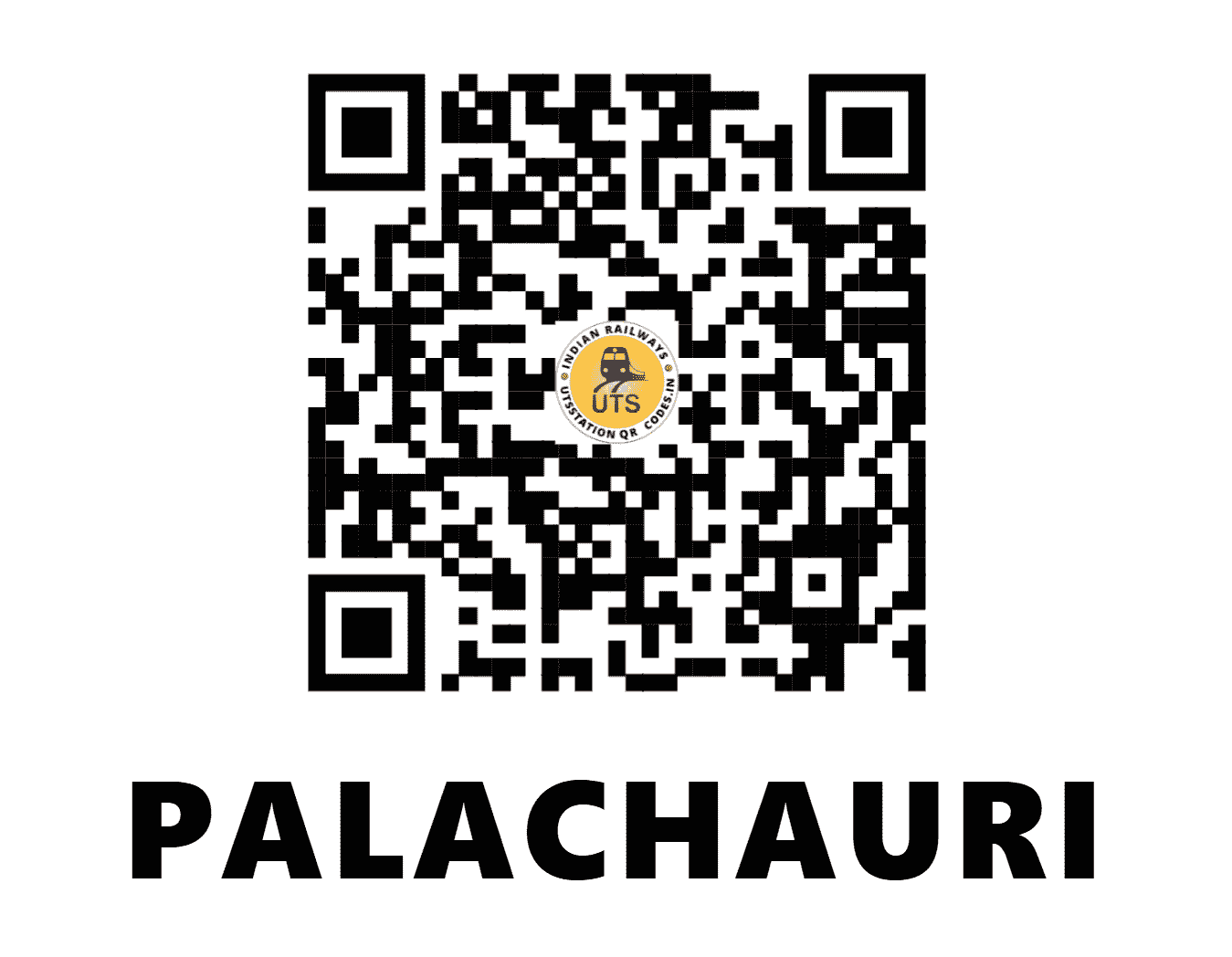 UTS QR Code for PALACHAURI - PCLI - CR (MADHYA PRADESH)